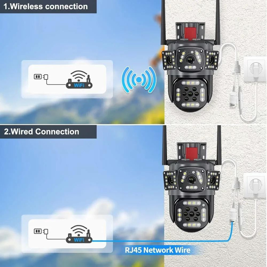 Vstarcam 12MP 6K PTZ-IP-Überwachungskamera mit KI-Personenerkennung, Multi-Objektiv und automatischer Verfolgung für drei Bildschirme, drahtlose CCTV-Sicherheitskamera - Bild 7