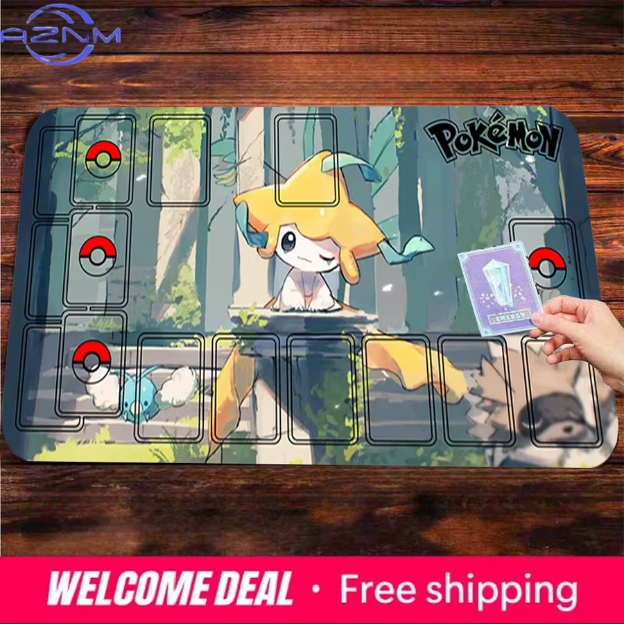 Potdemiel Pokémon TCG Kampfspiel-Spielmatte, Jirachi-Waldlandschaft, rutschfest - Bild 2