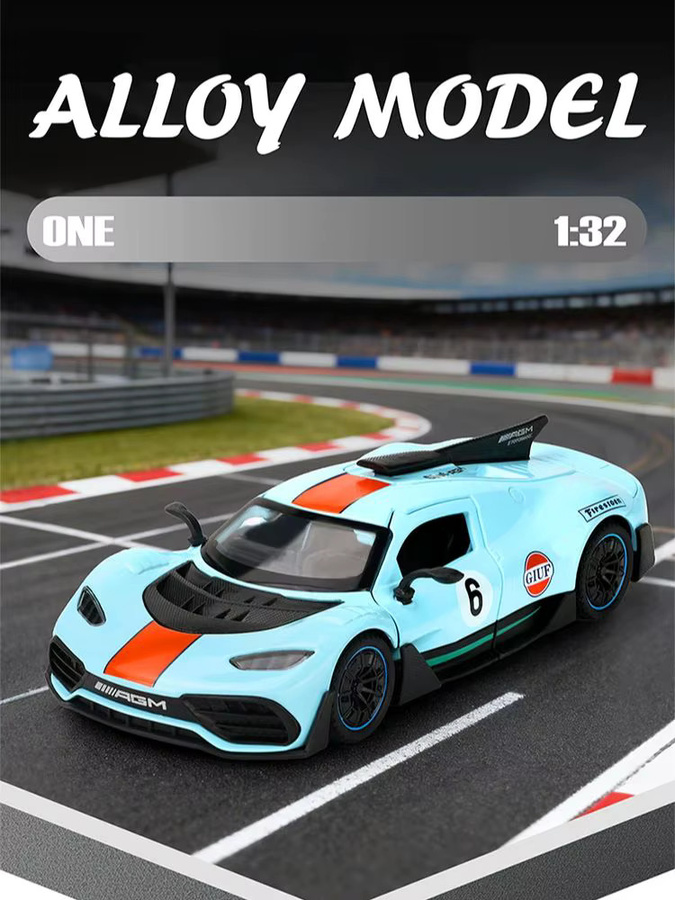 CCA Mercedes-Benz ONE Gulf Edition Automodell, Maßstab 1:32, Metall - Bild 7