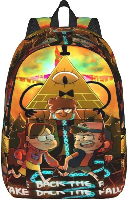 Gravitys Falls Cooler Rucksack von Fancy Style Studio, strapazierfähiger Tagesrucksack aus Leinwand für Laptop, mehrfarbig - Bild 1
