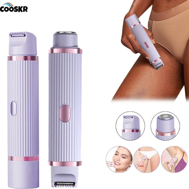 cooskr Elektrischer Damen-Rasierer, pink, für Gesicht und Körper - Bild 1
