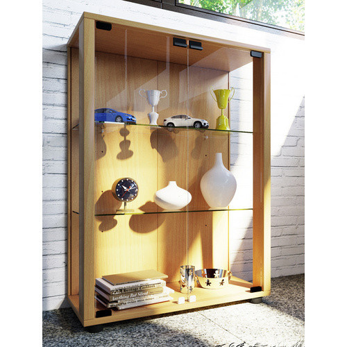 VCM Glasvitrine Sintalo in Braun mit ESG-Sicherheitsglas und Glasfronten, H x B x T: 80 x 60 x 25 cm - Bild 2