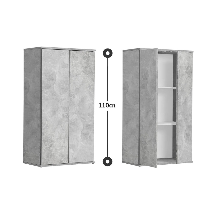 mokebo Midischrank als Mehrzweckschrank in Grau, B/T/H: 34 x 34 x 110 cm - Bild 2