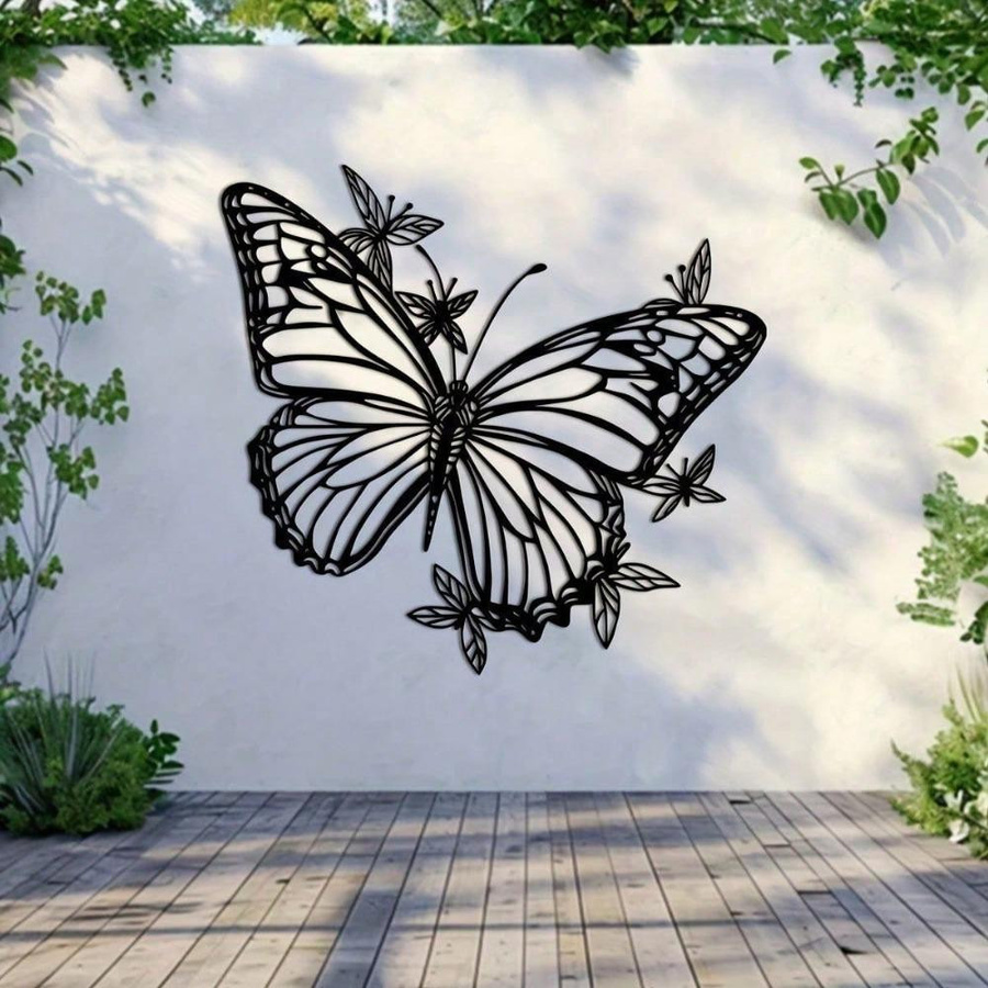 CIFbuy Minimalistische Metall-Wandkunst Schmetterlinge aus Eisen in Schwarz und Bunt - Bild 2