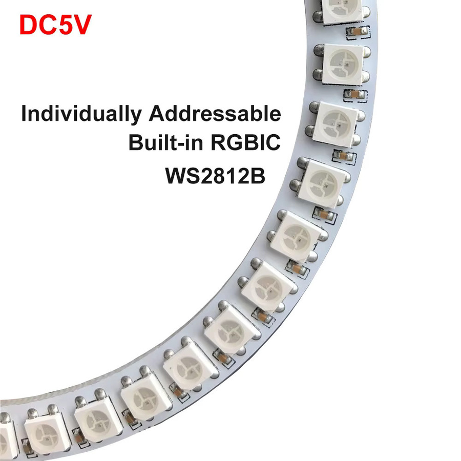 FUNZENXIN WS2812B SK6812 RGBIC Smart LED Ring Module, individuell adressierbare Pixel mit integriertem IC, 3-Pin, 5V/12V kompatibel - Bild 3