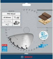 Bosch Hartmetall Kreissägeblatt für Holz, Farbe: Silber, Durchmesser: 150 mm, Bohrung: 10 mm, 24 Zähne - Bild 2