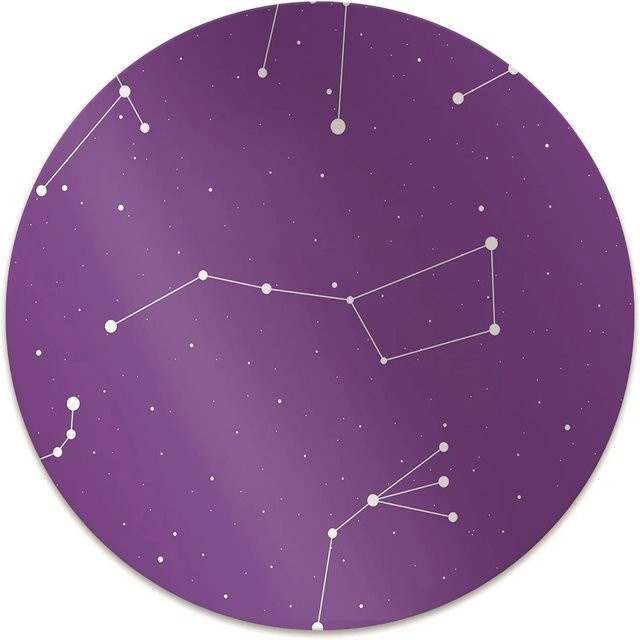 Tulup Bodenschutzmatte Sternenhimmel Schreibtischstuhl Unterlage Lila B/T: 100 x 100 cm - Bild 1