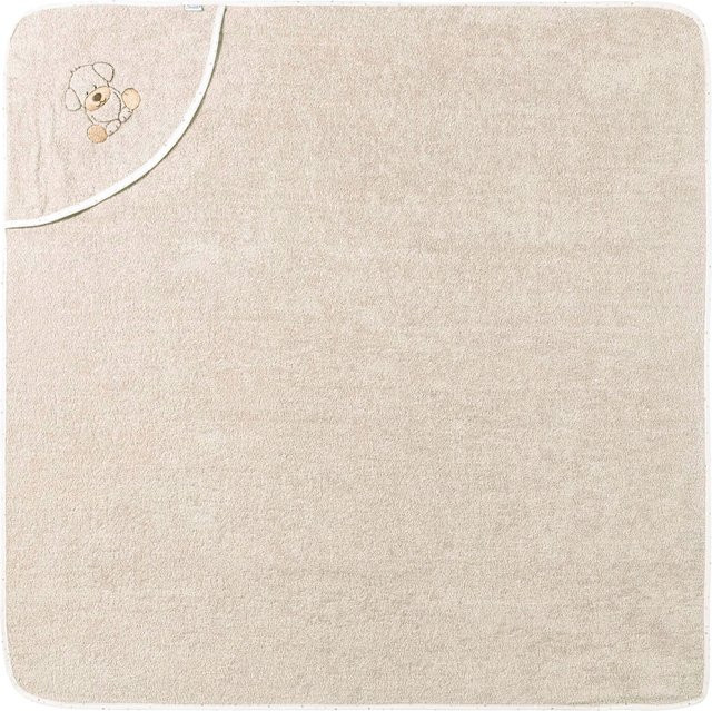 Sterntaler Kapuzenbadetuch aus Baumwolle für Kinder, braun, B/H: 100 x 100 cm - Bild 1