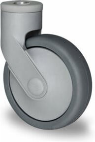CASCOO Rückenlochlenkrolle Serie CARA P2A2 in Grau mit Kugellager und Durchmesser 100 mm - Bild 1