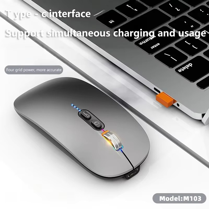 Lenovo kabellose Maus in Silber, ultradünn und ergonomisch, mit 3 Modi (2,4 GHz USB und 2 Bluetooth), wiederaufladbar und leise für PC und Laptop - Bild 3