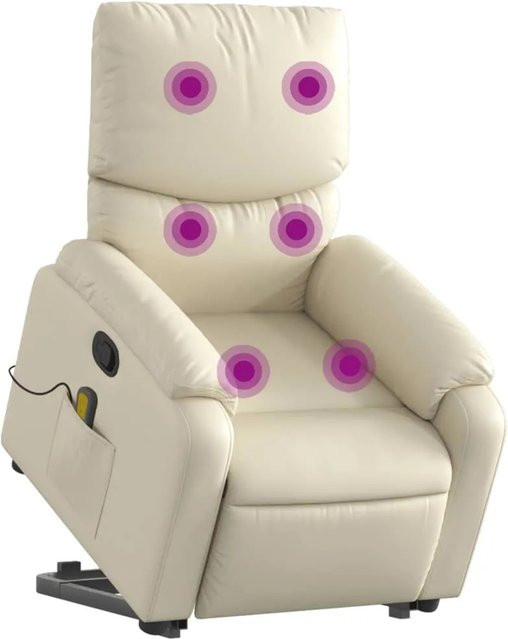vidaXL Massagesessel Modell 6 mit Aufstehhilfe in Creme aus Kunstleder - Bild 1