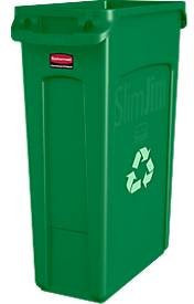 Rubbermaid Slim Jim Abfallbehälter mit Recycling-Symbol, grün, 87 Liter - Bild 1