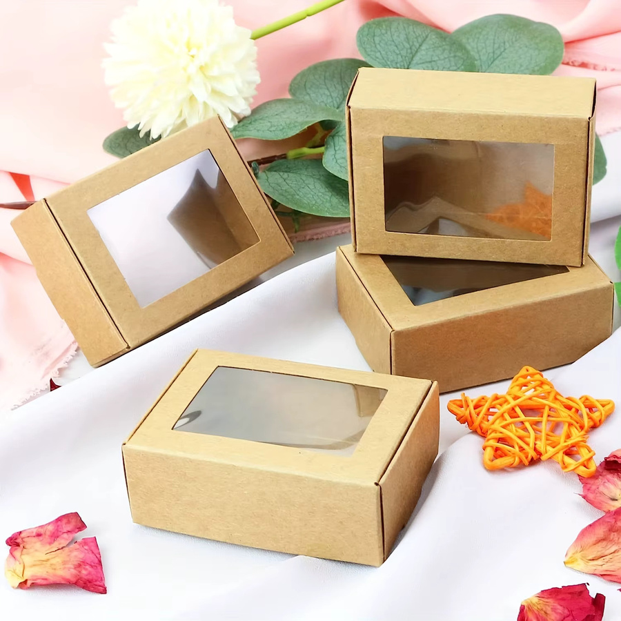 Mini Geschenkboxen aus Kraftpapier in Braun und Weiß für Süßigkeiten und Geburtstagsgeschenke - Bild 2