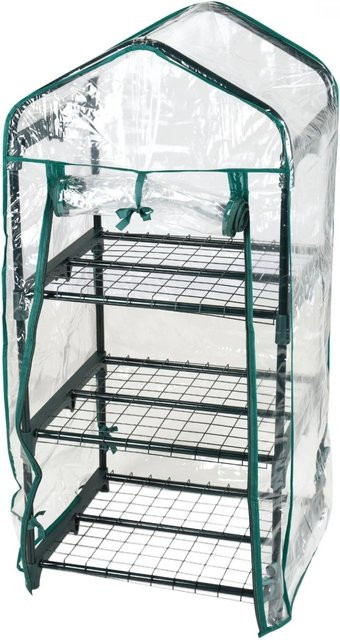 Lex Gewächshaus Foliengewächshaus mit 3 Etagen in Weiß und Transparent, B/T/H: 50 x 45 x 104 cm - Bild 1