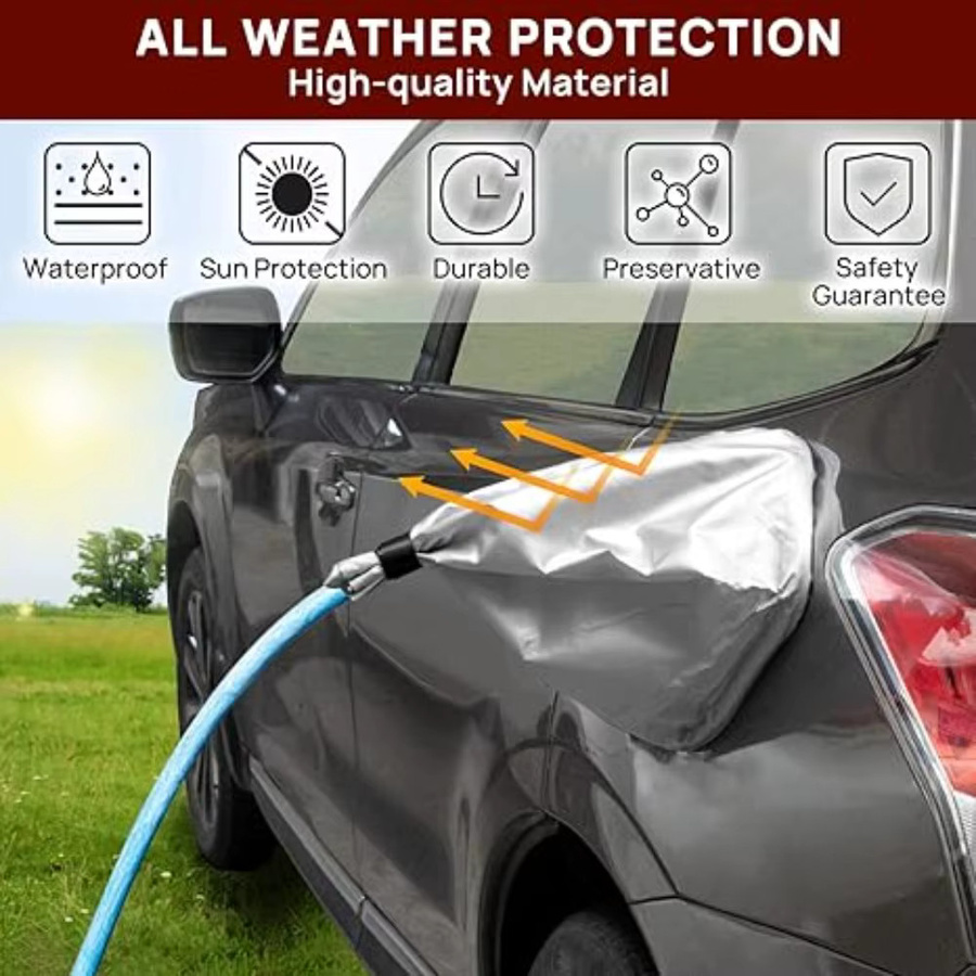 Wasserdichte magnetische Abdeckung für EV Ladegeräte Stecker in Silber zum Schutz vor Sonne, UV und Regen für die meisten Elektroautos - Bild 3