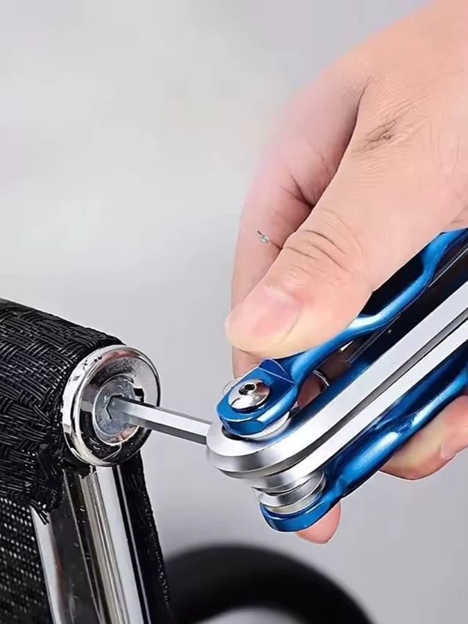 Ninth World Inbussatz aus Metall in Blau, tragbarer zusammenklappbarer Sechskant- und Torx-Schraubenschlüssel im metrischen System - Bild 5