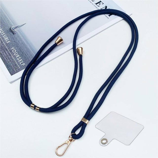 OLANBIA Universelles Handy-Lanyard-Band in Marineblau, verstellbare Handy-Hängeschnur aus Polyester und Nylon, Länge: 160 cm - Bild 1