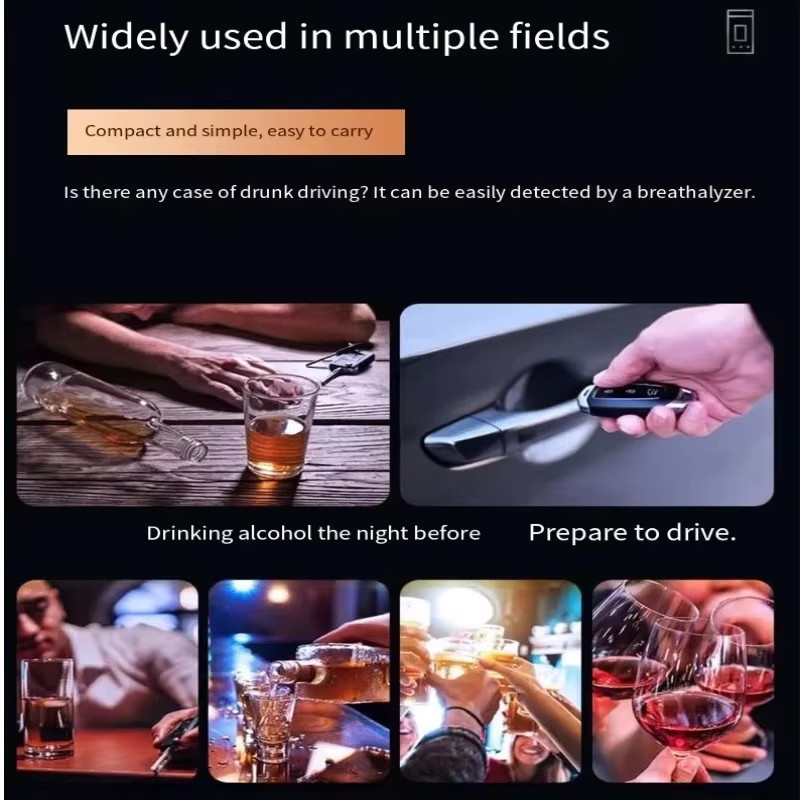 Xiaomi Elektronischer Alkoholtester mit LCD-Display in Schwarz, Wiederaufladbarer Atemalkoholtester für zu Hause - Bild 4