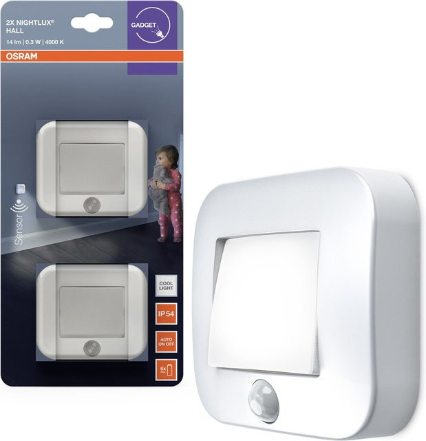 Osram NIGHTLUX HALL LED Nachtleuchte, 2er Pack, Kaltweiß, 4000K, Weiß - Bild 1