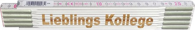 Stabila Zollstock aus Holz mit Lasergravur Lieblings Kollege, weiß, 2 m - Bild 1