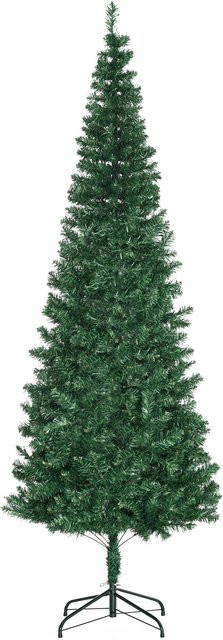 HOMCOM Weihnachtsbaum Kunsttanne in Grün mit Ständer, Höhe: 210 cm, Durchmesser: 81 cm - Bild 1