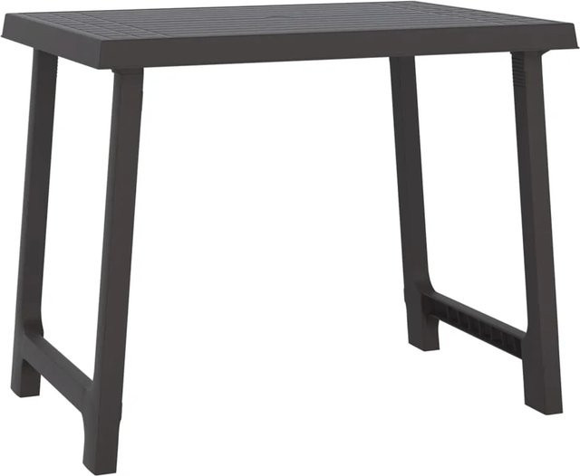 vidaXL Campingtisch in Anthrazit mit Holzoptik aus Polypropylen, B/T/H: 79 x 56 x 64 cm - Bild 1