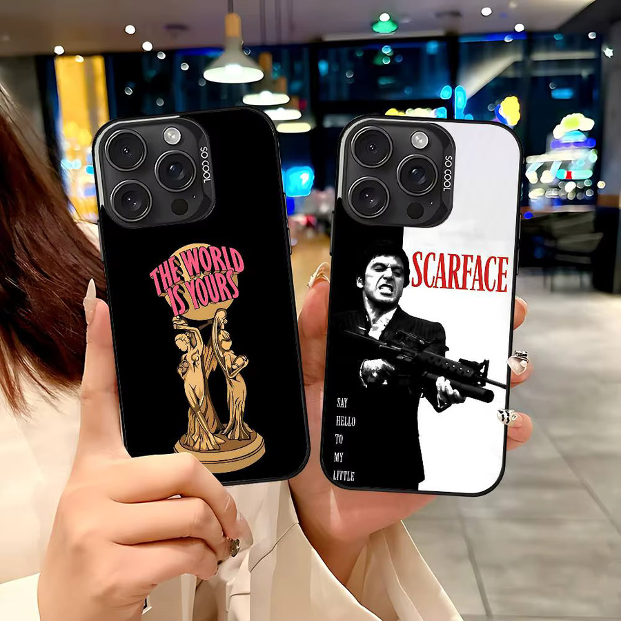 Scarface The World Is Yours Stoßfeste Handyhülle für Apple iPhone 11 bis 17 Pro Max Plus in Silber und Schwarz - Bild 2