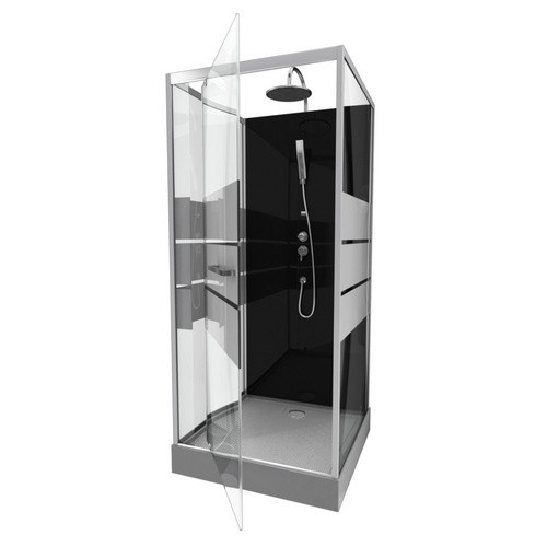 Aurlane Komplettdusche Study in Silberfarben, B/T/H: 90 x 225 x 90 cm - Bild 6