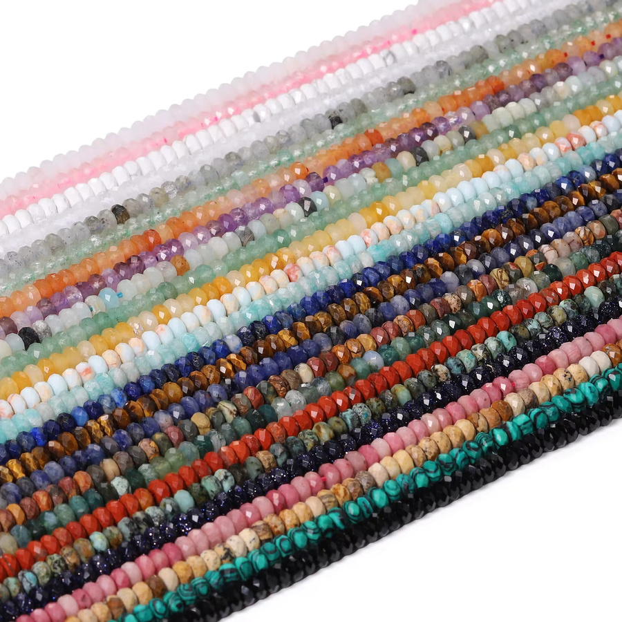 xilitata Perlen Amethyst Malachit Amazonit, 4x2mm, 15'' - Bild 3