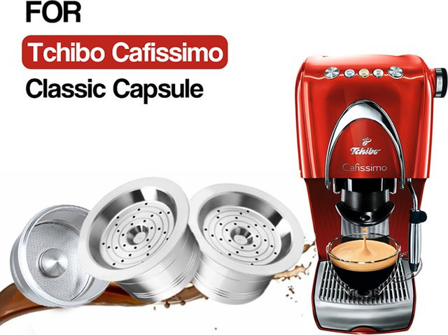 RECAFIMIL Wiederverwendbare Kapsel für Tchibo Cafissimo Modo Lov und Caffitaly Classic Kaffeemaschinen in Silber - Bild 1