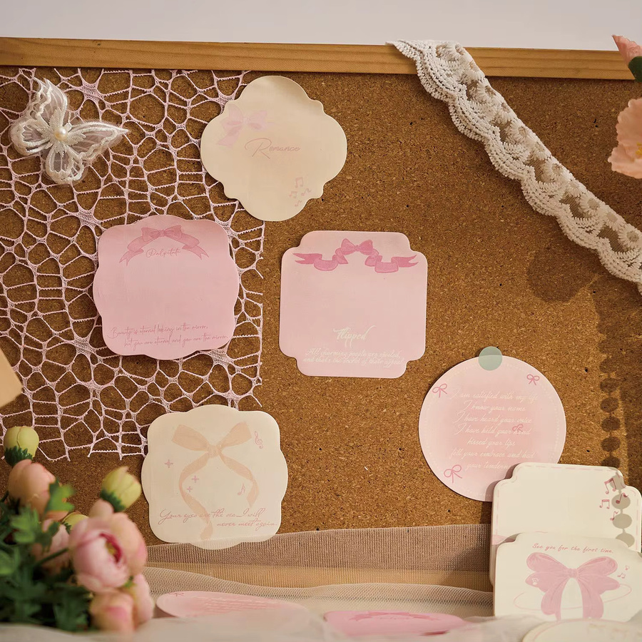 90-teiliges Notizset mit Schleifendesign in Rosa für Schule, Scrapbooking und Planer - Bild 2