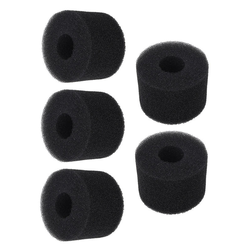 5er-Set DIYelecs Pool Filter Schwamm aus PU, schwarz, zylindrische Filterkartuschen zum Waschen und Wiederverwenden - Bild 3