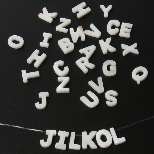 JILKOL Muschel Charms, Perlmutt, Alphabet A bis Z - Bild 1