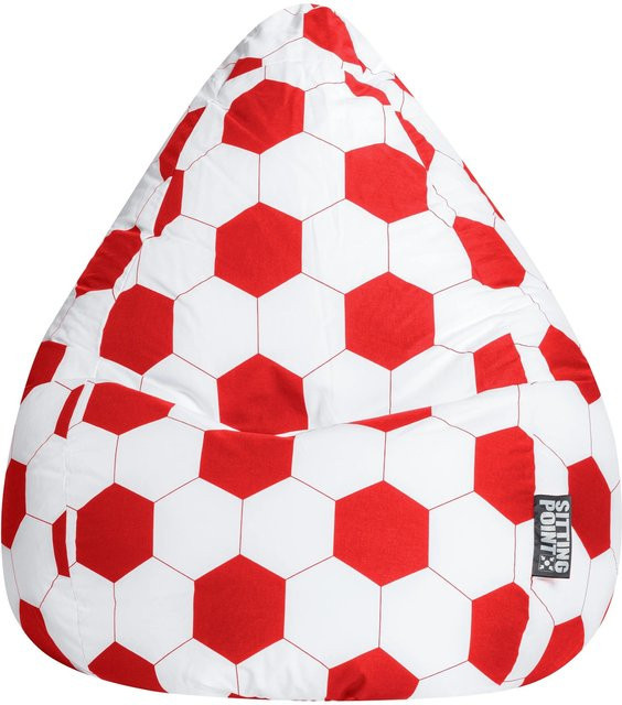 Sitting Point Sitzsack BeanBag Fankurve XL in Rot-Weiß mit Fußball-Muster - Bild 1