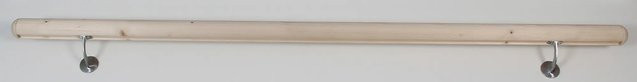 Handlauf Komplettset dieda aus Massivholz Fichte in Braun und Beige, Rund, Durchmesser: 5,2 cm, Länge: 200 cm, inklusive Halterungen - Bild 1