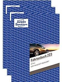 Avery Zweckform Fahrtenbuch-Sparpack 223-3, 3er Pack, A5, Blau, 3 x 40 Blatt - Bild 1