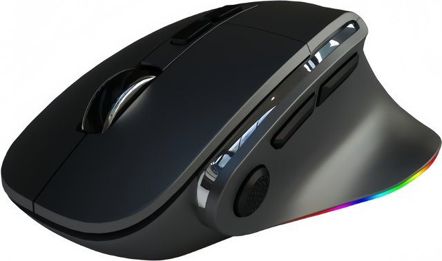 Bytelike Dual-Mode Bluetooth Funkmaus mit RGB, ergonomisch und wiederaufladbar, Schwarz - Bild 1
