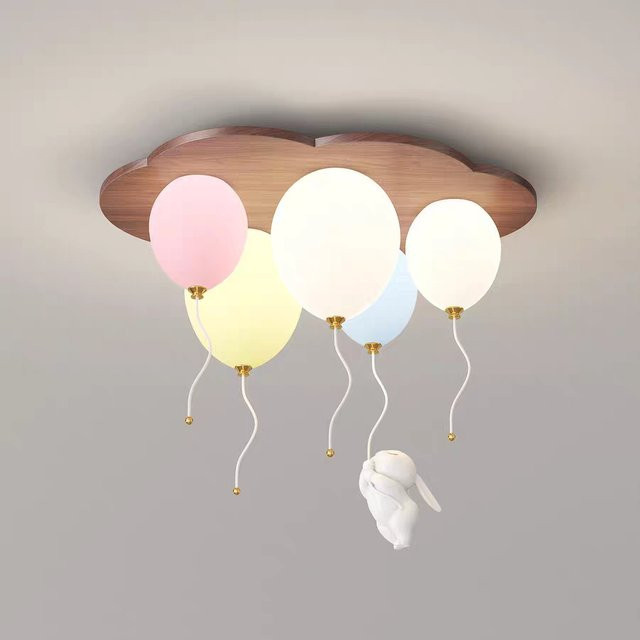 Winfordo Wolke Ballon LED Deckenleuchte aus Holz mit warmem Licht für Kinderzimmer und Schlafzimmer - Bild 1