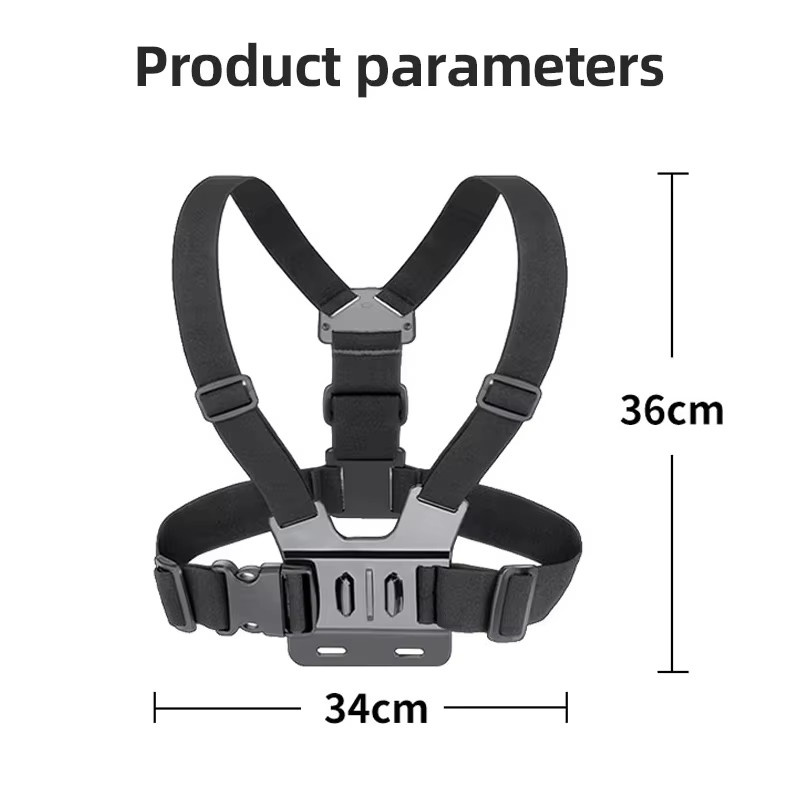 HONGDAK Brustgurt Halterung für GoPro Hero 12 11 10 9 8, Insta360 R X2 und DJI OSMO Action, Schwarz - Bild 2
