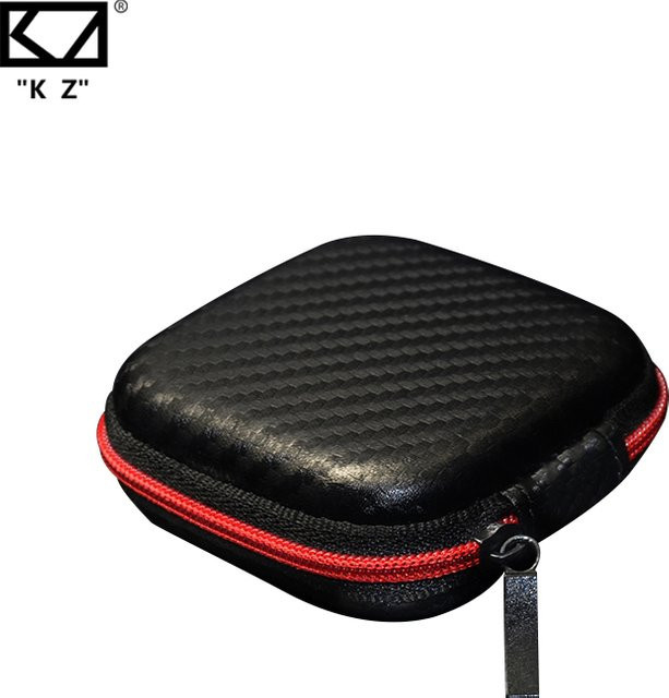 KZ Tragbare Kopfhörertasche für In-Ear Kopfhörer und Mikrofone in Schwarz oder Rot - Bild 1
