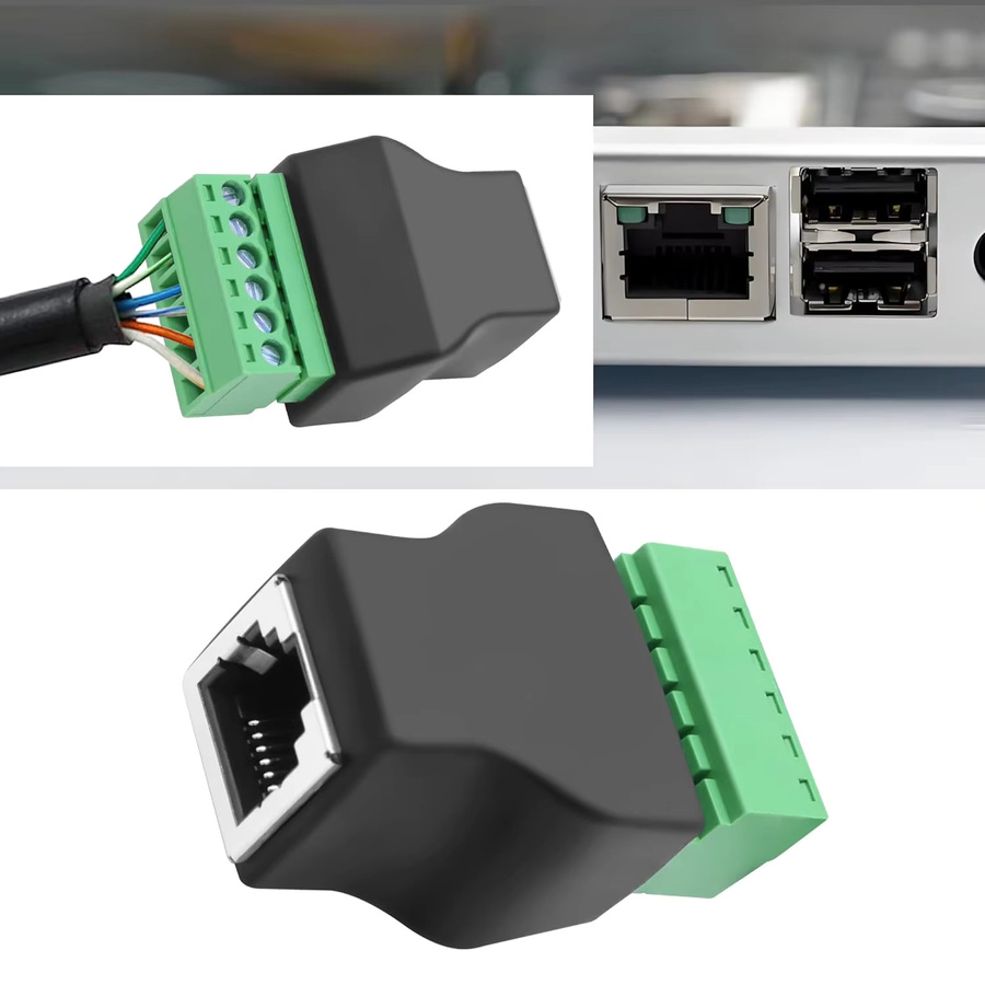 3 Stück UpperFu RJ12-Buchse auf 6-Pin-Splitter Adapter mit Schraubklemmenanschluss für Telefon- und Audiokabel in Schwarz - Bild 4
