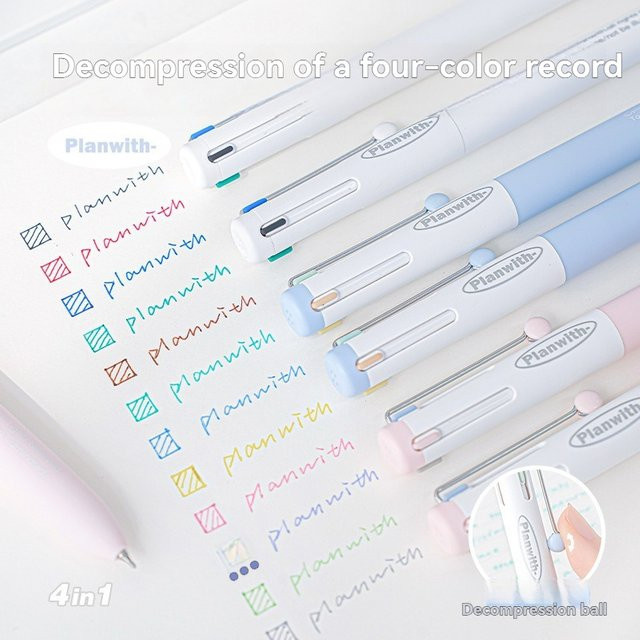 Mehrfarbiger Gelstift für Notizen in Lila und Multicolor - Bild 1