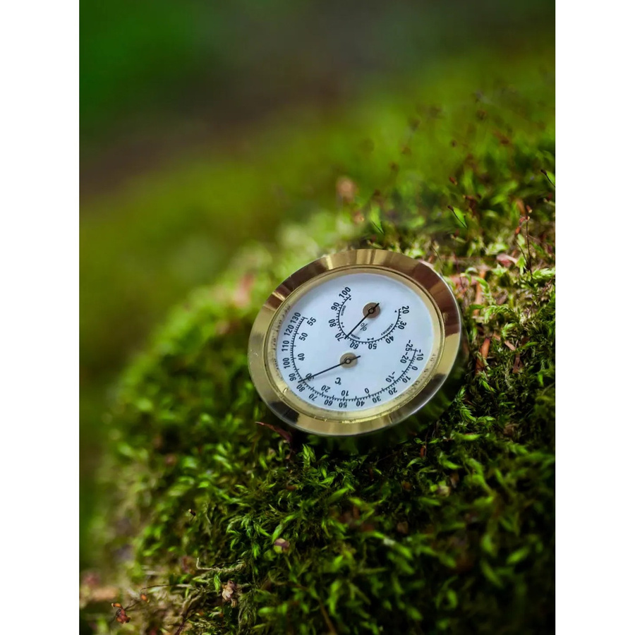 Pergart Hygrometer aus Messing und Stahl in Goldfarben für dein Gewächshaus - Bild 2