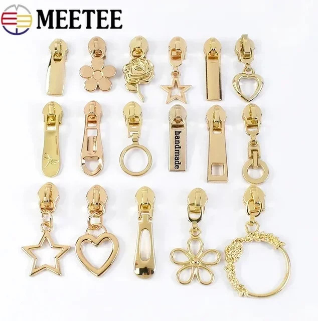 20 Stück Meetee Reißverschluss Schieber Nr. 5 aus Metall in Gold für Nylon-Reißverschlüsse und DIY-Reparaturen - Bild 1
