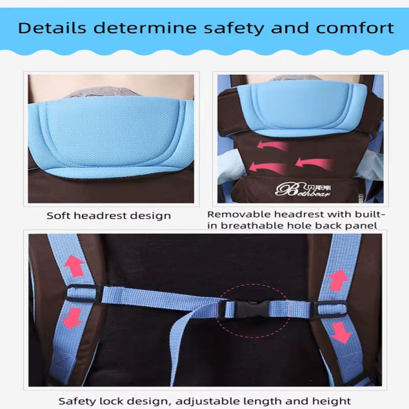 Ergonomische 4-in-1 Babytrage und Rucksack für Neugeborene und Kinder in Pink - Bild 5