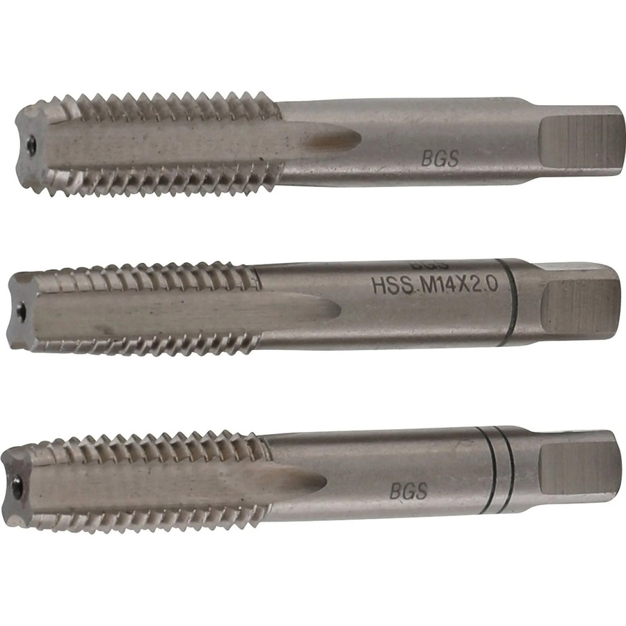 BGS Gewindebohrer-Satz aus HSS G, 3-teilig, M14 x 2,0, Farbe: Silber - Bild 2