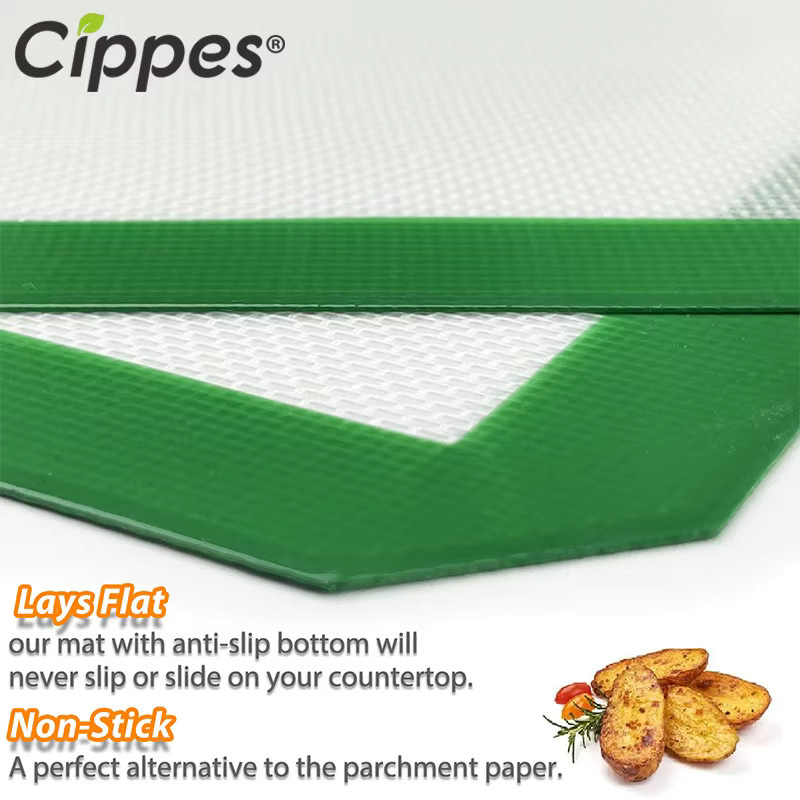Cippes Silikon-Backmatte in Grün, antihaftbeschichtet und wiederverwendbar für Kekse und Brot - Bild 4