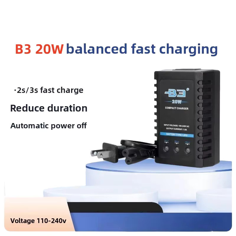 EVANOVM Schnellladegerät für 2-3S Lithium-Akkus, B3 20W 7,4V 11,1V - Bild 2