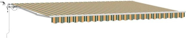 vidaXL Einziehbare Markise Grün-Gelb aus Polyester und Metall B/H: 500 x 300 cm - Bild 1
