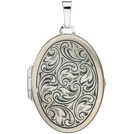 Colfem Anhänger Medaillon oval, 925 Sterling Silber, matt, Unisex - Bild 1